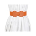 thumbnail image 6 of INSPIRE CHIC Halloween 2Pcs Plus Size Interlock 8-shaped Faux Leather Buckle Elastic Waist Belt for Lady 39.4x2.36"(LxW) Black & Orange, 6 of 7