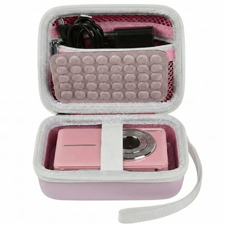 Digital Camera Case Compatible with CAMKORY/for Lecnippy/for Lecran/for KODAK PIXPRO/for Qumcou/for WONNIE Point & Shoot Cameras, Small Compact Camera Pouch for SD Card Accessories (Pink)