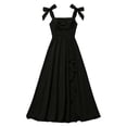 thumbnail image 6 of ITSAME Girls Smocked Slip Dress Square Neck Flowy Ruffle High-Low Hem Wedding Pageant Party Ball Gown Black Size 14, 6 of 6