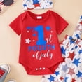 thumbnail image 5 of CAUYDY Baby Boys Independence Day Outfits 4Th Of July Infant Short Sleeve Romper + Pants + Hat 3Pcs Boy 3M 6M 9M 12M 18M Clothes Set (Sizes 3-6 Months,Red), 5 of 6