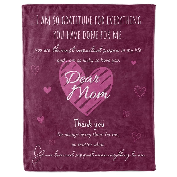 Funnil Mom Blanket from Daughter Son, Super Soft, Warm and Comfy, I Love You Mom Blanket, Mother's Day Birthday, Christmas Throw Blanket 50"x60", Red