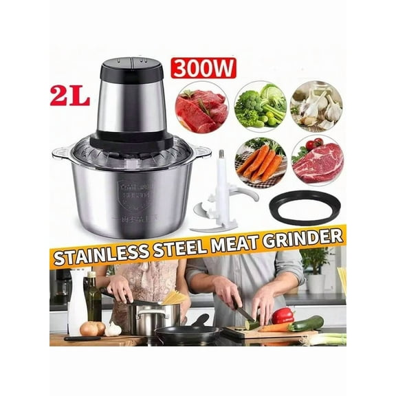 2L Electric Food Chopper Electric Stainless Steel Processor Meat Grinder Mixer