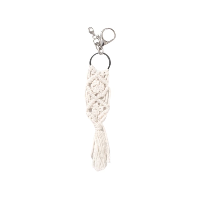 Fridja Vintage Cotton Tassel Keychain Key Ring Holder for Waist Bag