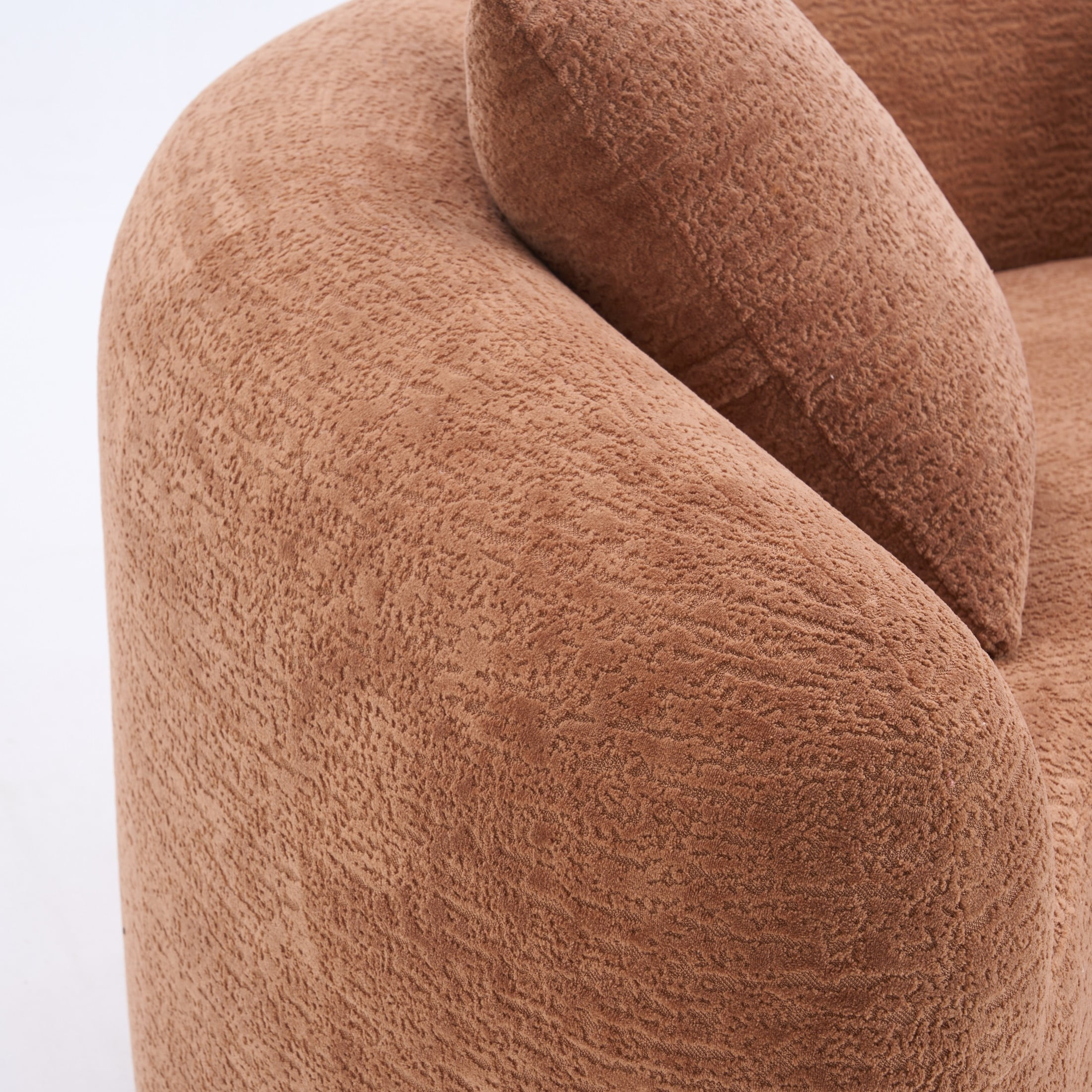 Noble House Norlyn 66.9" S-Curved Loveseat Sofa, Chenille Compression Modular Couch, Living Room, Small Space, Coral