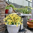 thumbnail image 4 of Sinhoon 4 Bundles Artificial Daisy Mums Flowers Outdoor Fake Flowers for Decoration No Fade Faux Plastic Flower Garden Porch Window Box Décor (Yellow), 4 of 8