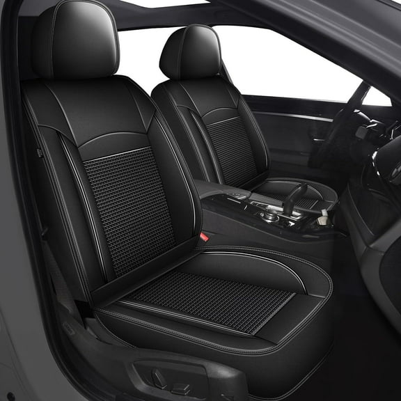 LAONNVIR Car 5-Seat Covers Front & Rear Full Set for Honda Civic 2003-2015 Car Seat Covers PU Leather Cushion Pad (Black)