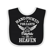 Inktastic Handpicked for Earth by My Nana in Heaven with Angel Wings Boys or Girls Baby Bib