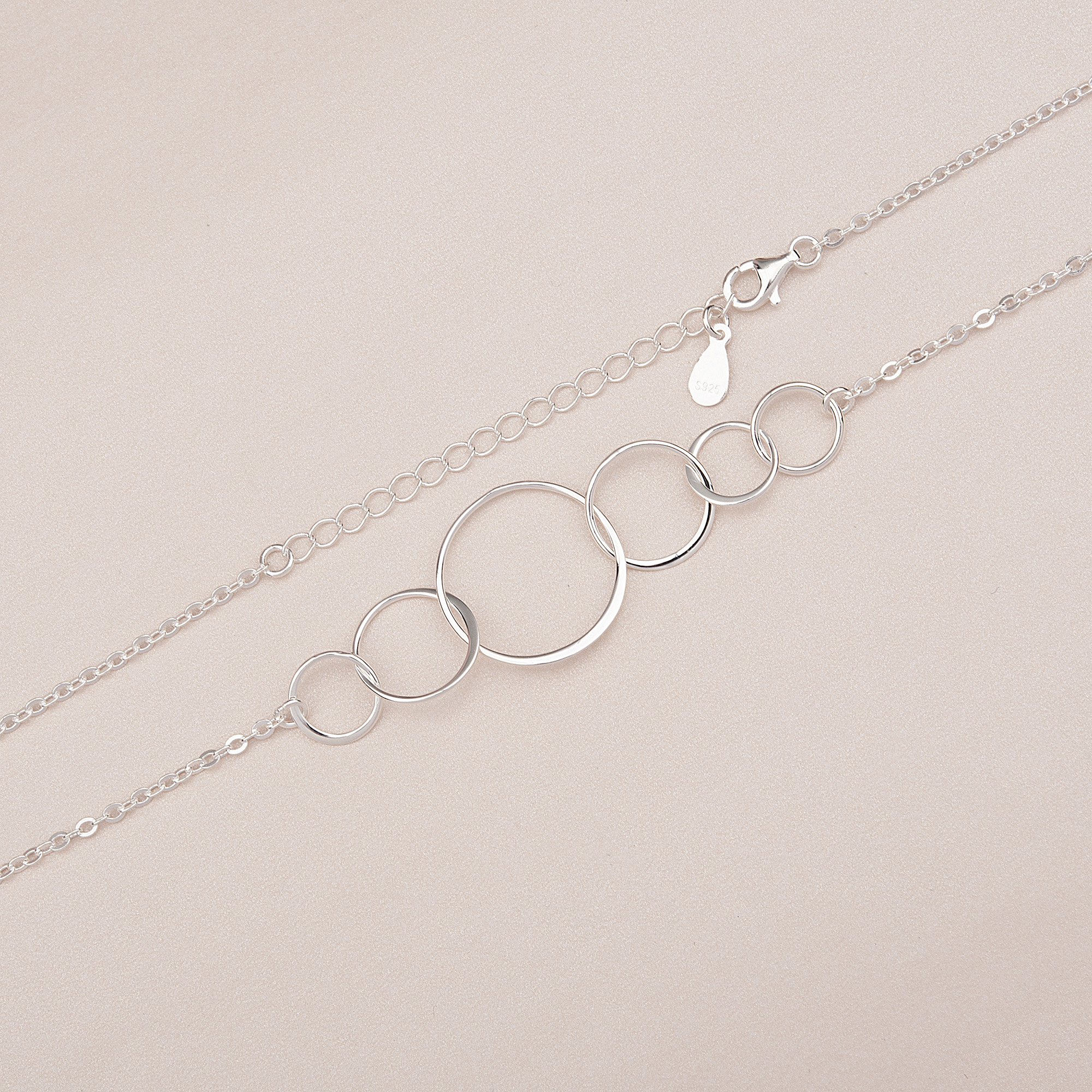 Anavia Happy 60th Birthday Gifts for Women,925 Sterling Silver Necklace, Gifts for mom sixtieth birthday ideas -[6 Flat Circles, Custom Name]