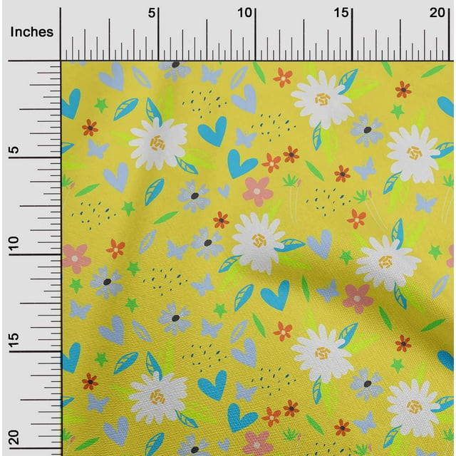 oneOone Tissu Polyester Lycra Vert Lime Feuilles & Fleurs Matériel de Robe Tissu Imprimé Tissu au Mètre 56 Pouces de Large