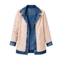 thumbnail image 5 of Solthread Womens Casual Jacket Leopard Print Contrast Trim And Cuffs Long Sleeve Open Front Layering Jackets, 5 of 8