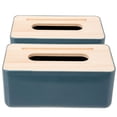 thumbnail image 1 of GOOHOCHY Caja de pañuelos decorativa con tapa de madera simple, 2 unidades, 1 of 8