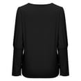 thumbnail image 6 of YWDJ Graphic Tees for Women Fashion Casual Long Sleeve Buttons Comfortable Solid Color Sweatshirt Tops Blouse Black S, 6 of 6