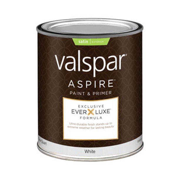Valspar Aspire Satin Basic White Acrylic Latex Paint and Primer 1 qt