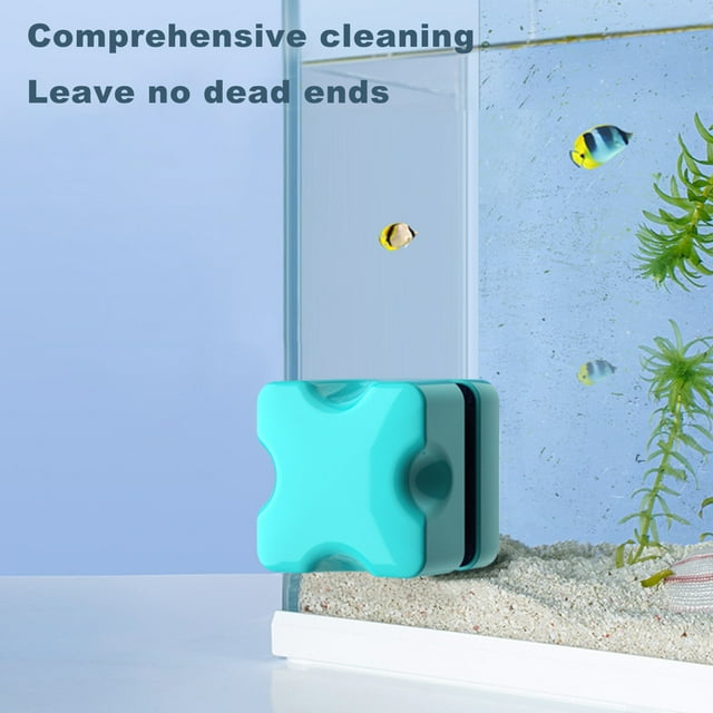 CBFFDC Mini Fish Scrubber Mini Magnetic Fish Brush Algae Cleaner Easy Grip Double Sided Floating Glass Window Cleaning Tool Aquarium Accessories