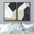 thumbnail image 2 of IDEA4WALL Framed Wall Art Print Set Blue, White and Gray Polygon Collage Abstract Illustrations Modern Minimalist Scenic Relax/Calm for Living Room, Bedroom, Office - 24"x36"x2 Black, 2 of 5