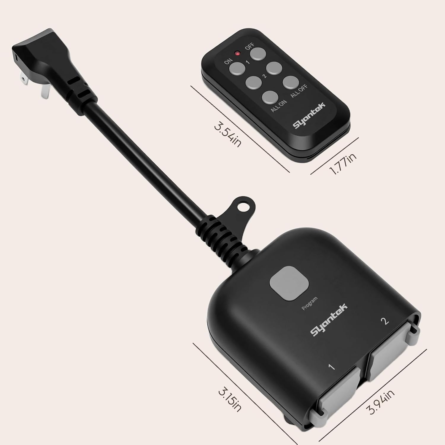 Syantek Wireless Remote Control Outdoor Outlet, 15A photo 5