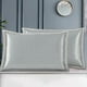 thumbnail image 5 of Funda de almohada de seda hielo tamaño Queen | Funda de almohada de verano lavable y transpirable fresca | Tejido 600D suave y duradero | Gris Gris Oscuro Rosa | 74x48cm | Paquete individual | Para, 5 of 6