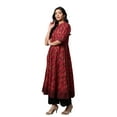thumbnail image 3 of Yash Gallery Women's Cotton Printed Anarkali Kurta (Maroon), 3 of 5