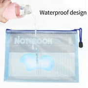 WWW A5 Plastic Zip Wallets Folder, 10PCS Mesh Zipper Pouch Document Wallet, A5 Zipper File Folders, Zip Lock Bags for School Office Household Travel Supplies