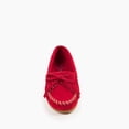 thumbnail image 3 of Minnetonka Women's Kilty Suede Hardsole Moccasin, Red, 8.5 M US, 3 of 7