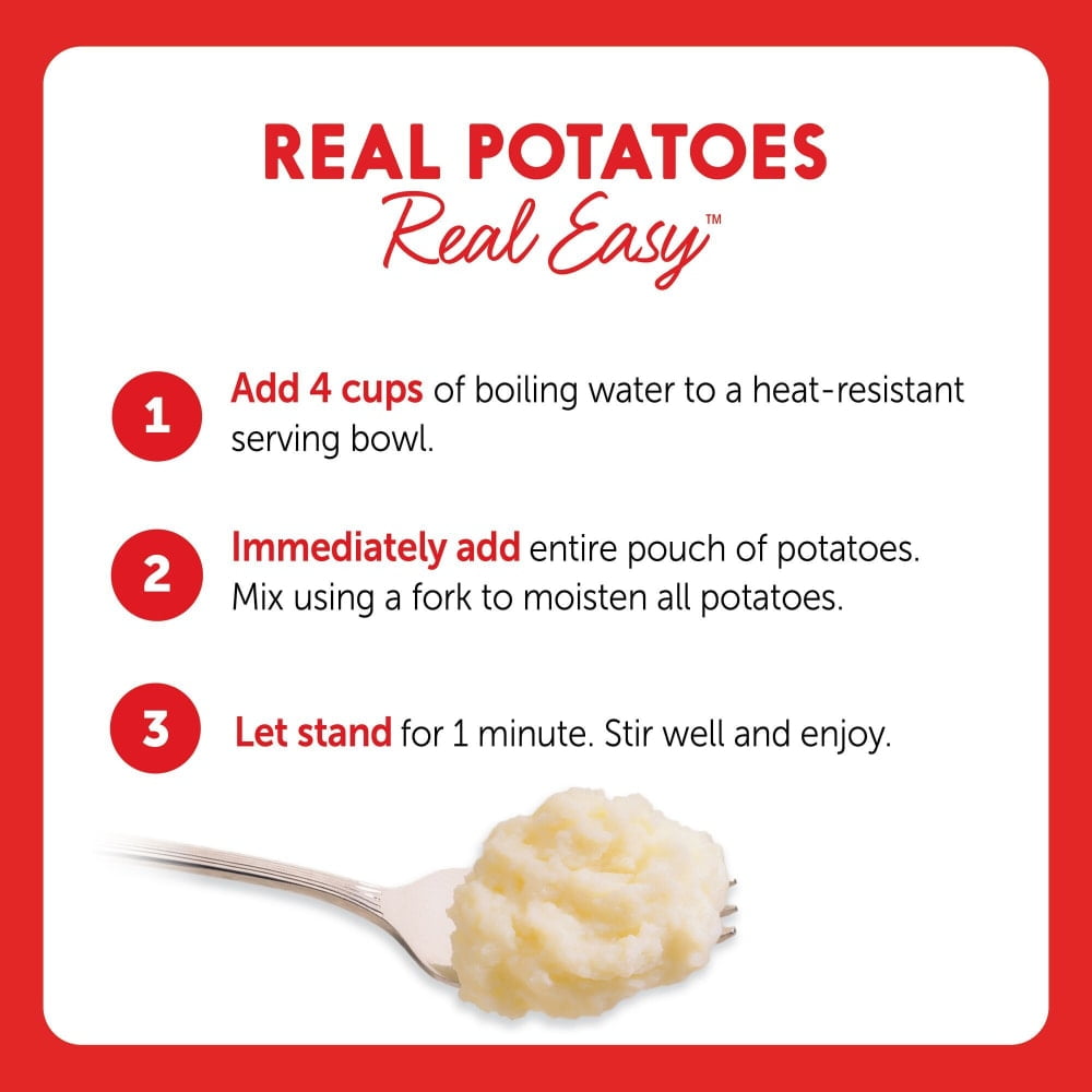Pack of 4 Idahoan Buttery Homestyle Mashed Potatoes Family Size, 8 oz (packaging may vary)