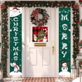 thumbnail image 3 of Niusricy Christmas Decoration Porch Banner Cartoon Letter Print Hanging Door Banner Sign for Holiday Home Yard Indoor Outdoor Decorations, 3 of 7