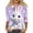 Light Purple, variant on Women's Blouse Easter Day Shirts 3/4 Sleeve Rabbit Printed Blouse Casual Stretch Shirts Regular Fit Tops Pink M