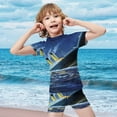thumbnail image 4 of Boys Titanic Rash Guard Set 2 Piece Swimsuits Short Sleeve Bathing Suits with Trunks, 4 of 7