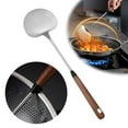 thumbnail image 3 of 304 Stainless Steel Walnut Handle Leakage Shovel For Household Cooking, 3 of 8
