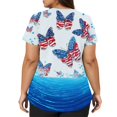 thumbnail image 5 of Iaqnaocc Patriotic Scrubs for Women 4th of July American Flag Butterfly Nursing Uniform Trendy V-Neck Side Slits Scrub Shirt Independence Day Short Sleeve Medical Workwear with Pockets Red 4XL, 5 of 5