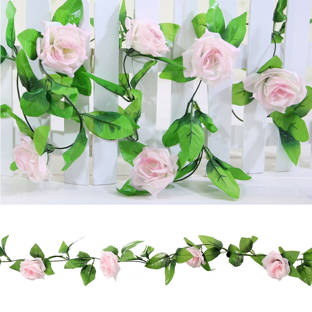 8FT Artificial Flower Silk Rose Garland Leaf Vine Ivy DIY Wedding Garden Decor 