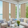 thumbnail image 4 of (4 Panel) Gazebo Patio Outdoor Curtains -Waterproof Garden Blackout Thermal Insulated Sun Shades Grommet Privacy Curtain for Pergola Porch, Beige Yellow, W52 x L94 in, 4 of 7
