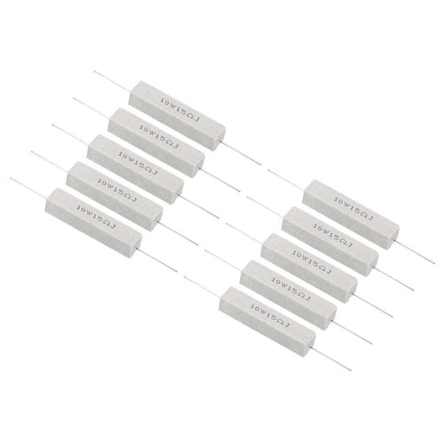 Unique Bargains 10 Pcs Résistances 15 Ohm, Résistance Céramique 10W Kit de Résistance de Puissance Tolérance 5 % pour Adaptateurs Audio