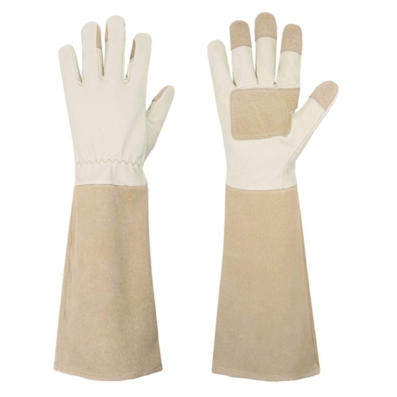 HANDLANDY Rose Pruning Gloves for Men & Women, Long Thorn Proof Gardening Gloves, Breathable Pigskin Leather Gauntlet, Best Garden Gifts & Tools for