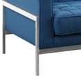 thumbnail image 5 of Andre Sofa in Brushed Stainless Steel and Blue Fabric, 5 of 5