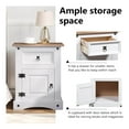 thumbnail image 5 of vidaXL Bedside Cabinet White body and brown top Solid pine wood, 5 of 10