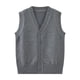 thumbnail image 4 of Camiseta sin mangas con cuello en V para niños y niñas, temporada, color liso, cuello en V, suéter de punto, top de poliéster para niña, 4 of 7