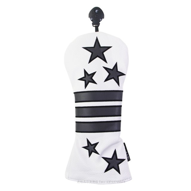Funda protectora para palos de golf de madera con forma de estrella de cinco puntas y rayas, n.º 1, madera 3/n.º 5, UT, de PU, resistente al agua