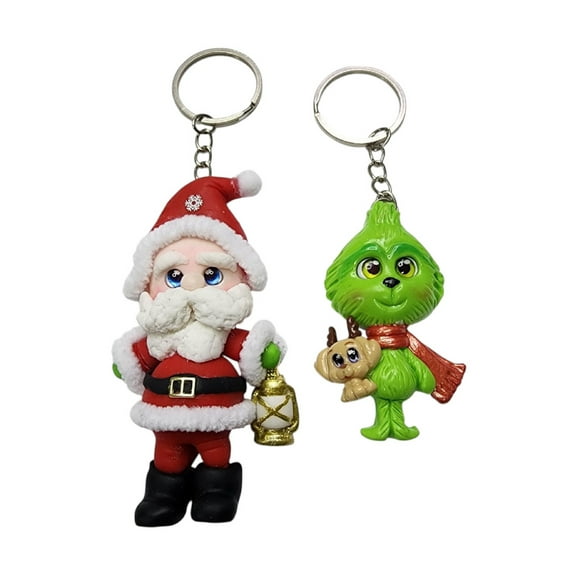 LLAVERO DE SANTA CLAUS Y GRINCH NAVIDAD