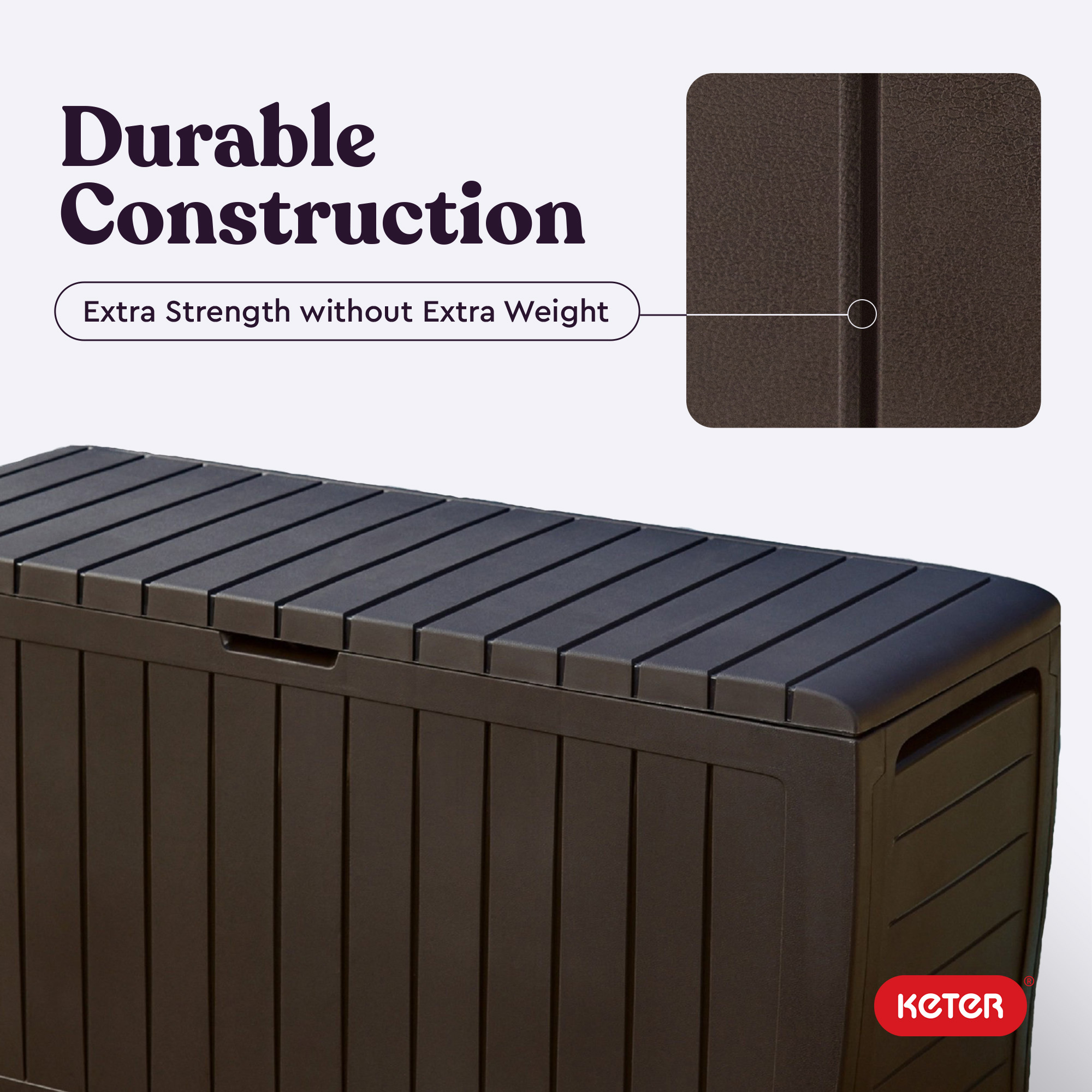 Keter Arden 71 Gallon Durable Resin Outdoor Deck Box Storage Organization, Brown