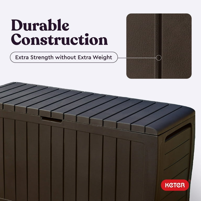 Keter Arden 71 Gallon Resin Outdoor Deck Box Brown - Walmart.com