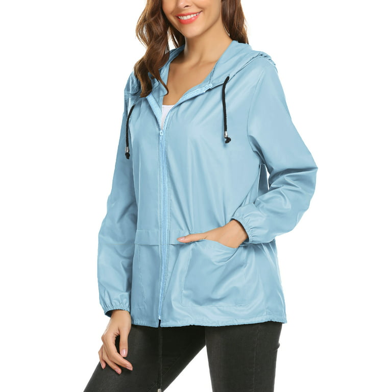  Avoogue Raincoat Women Lightweight Waterproof Fishing Rain  Jackets Packable Outdoor Hooded Windbreaker