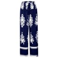 thumbnail image 6 of DHFJKG Boho Pants Women High Waisted Wide Leg Casual Drawstring Ethnic Style Printed Flowy Palazzo Summer Beach Vacation Clothes Trendy Trousers, 6 of 7