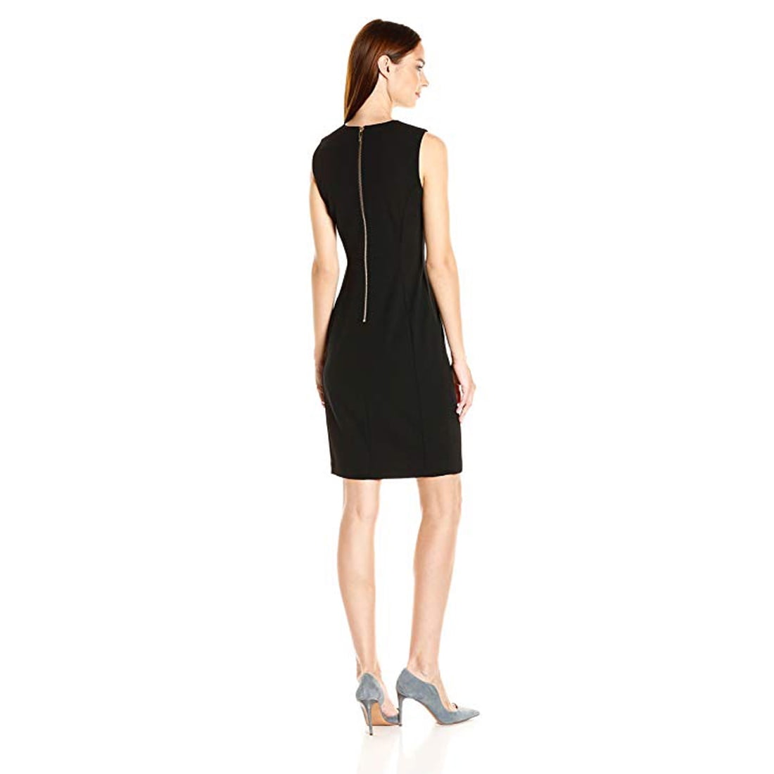 calvin klein women's scuba crepe sleeveless princess seam sheath dress