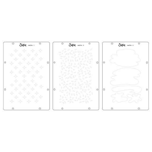 Sizzix Clear Stamp Set 7/Pkg W/Stencils 3/Pkg By Cat Kerr-Create