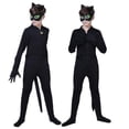 thumbnail image 2 of Disfraz de gato negro para niños, traje de Cosplay de Noel con máscara, oreja y cola, 2 of 4