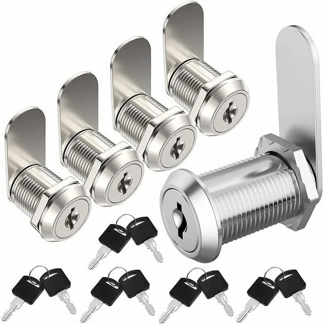 Cerradura para buzón de 20 mm, cerradura para taquilla con llave, cerradura para muebles, cerradura de palanca, cerradura para buzón, cerradura para armario, 5 piezas