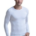 thumbnail image 4 of Fesfesfes 2PC Slim Thin Thermal Underwear Men's Round Neck Fall Clothes Breathable Basic Bottoming Shirt Sale on Clearance, 4 of 5