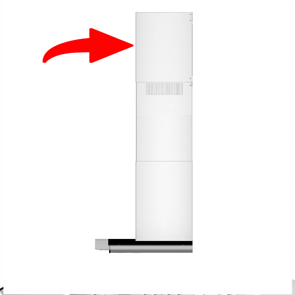 BRANO GS01S Series Flue Extension Kit for 9-10 Ft Ceilings - 15.75 inch Chimney Range Hood Accessory in Stainless Steel (Model: 01SChimney)