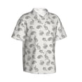 thumbnail image 5 of Wukai Hand Drawn Squirrel Men's Hawaiian Shirt Short Sleeve Casual Button Down Summer Beach Aloha Shirt Tropical Print Holiday Party, 5 of 8